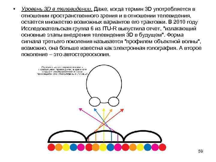  • Уровень 3 D в телевидении. Даже, когда термин 3 D употребляется в