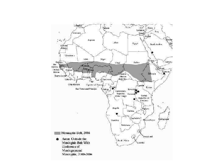 Meningococcal Endemic Areas 2004 