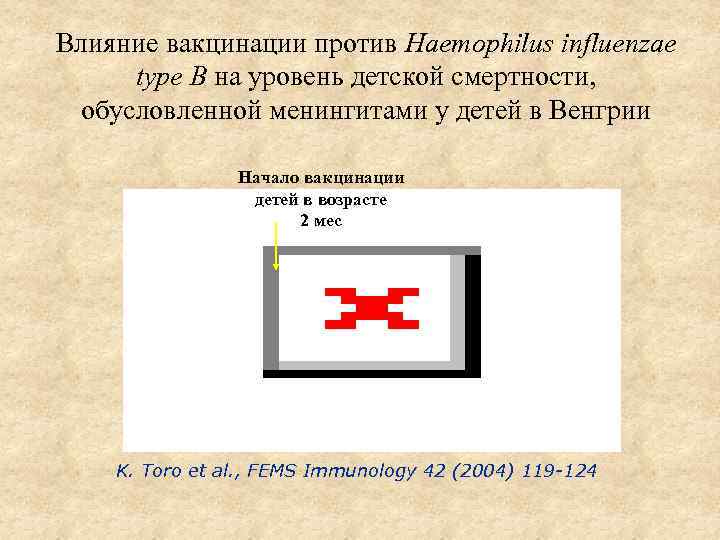 Влияние вакцинации против Haemophilus influenzae type B на уровень детской смертности, обусловленной менингитами у