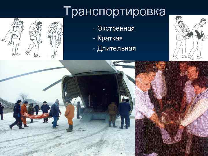 Транспортировка - Экстренная - Краткая - Длительная 