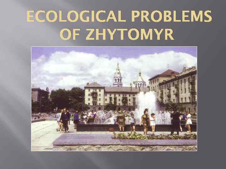ECOLOGICAL PROBLEMS OF ZHYTOMYR 