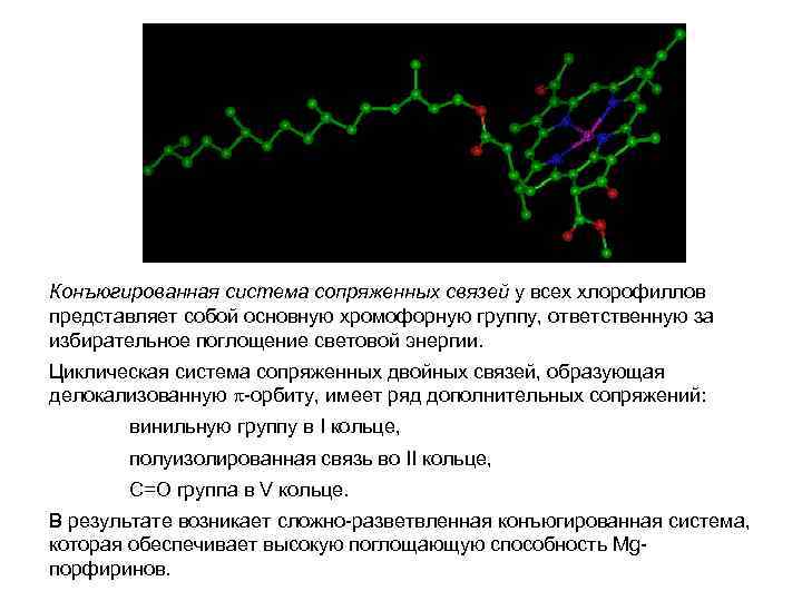 Хлорофилл поглощает. Хромофорная группа хлорофилла. Избирательное поглощение света. Хлорофилл содержит систему двойных связей. Хлорофилл поглощает красный.