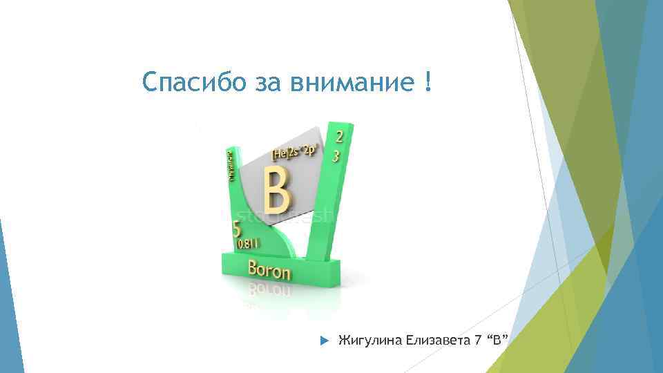 Спасибо за внимание ! Жигулина Елизавета 7 “B” 