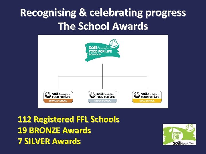 Recognising & celebrating progress The School Awards 112 Registered FFL Schools 19 BRONZE Awards