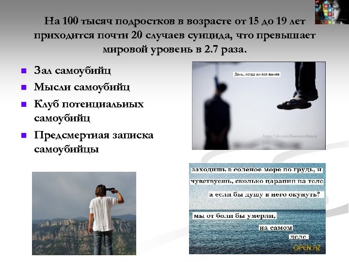 На 100 тысяч подростков в возрасте от 15 до 19 лет приходится почти 20