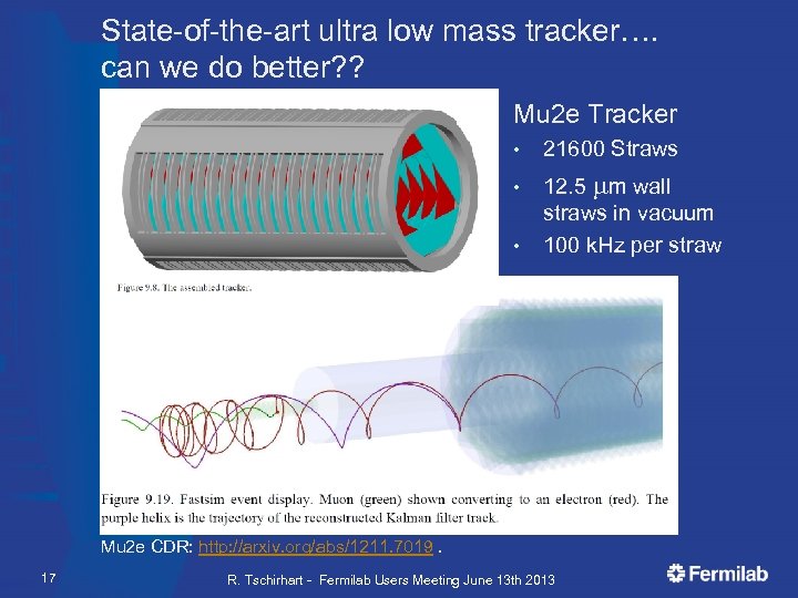 State-of-the-art ultra low mass tracker…. can we do better? ? Mu 2 e Tracker