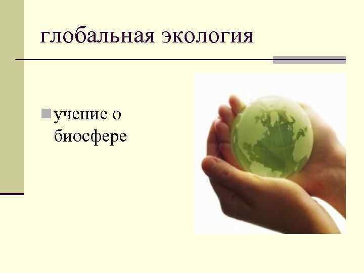 глобальная экология n учение о биосфере 