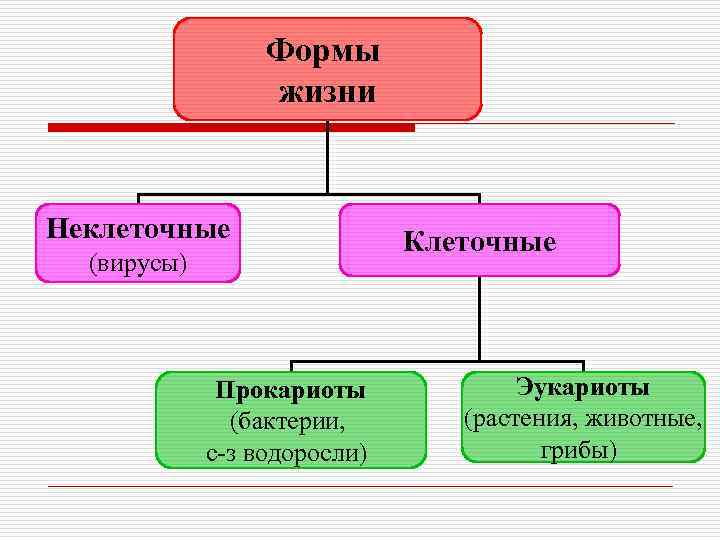 К неклеточным относятся простейшие