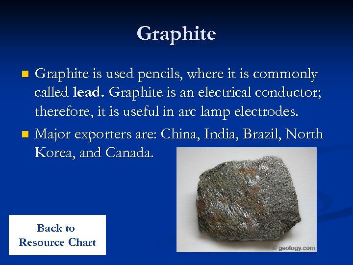 Graphite is used pencils, where it is commonly called lead. Graphite is an electrical