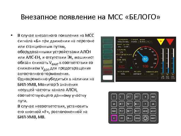 Внезапное появление на МСС «БЕЛОГО» • В случае внезапного появления на МСС сигнала «Б»