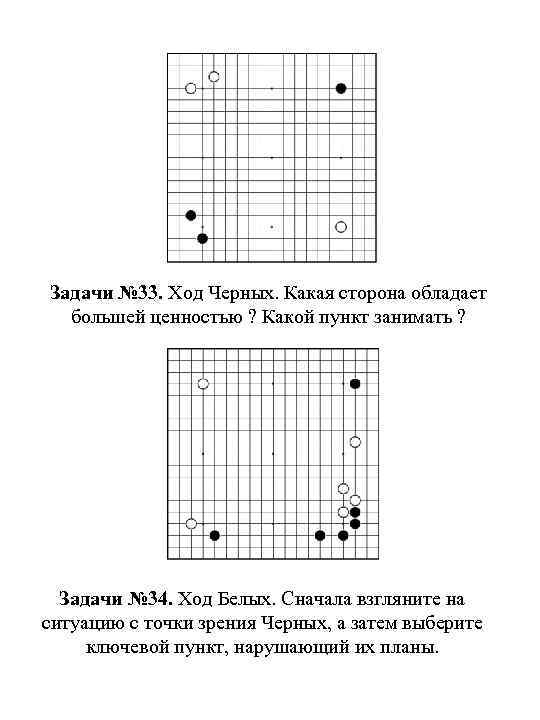 Задачи № 33. Ход Черных. Какая сторона обладает большей ценностью ? Какой пункт занимать