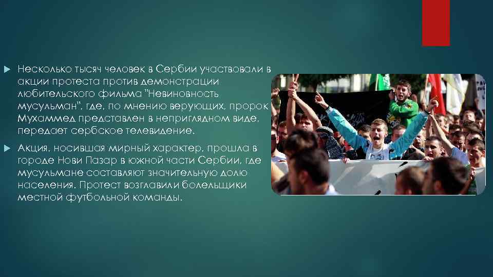  Несколько тысяч человек в Сербии участвовали в акции протеста против демонстрации любительского фильма