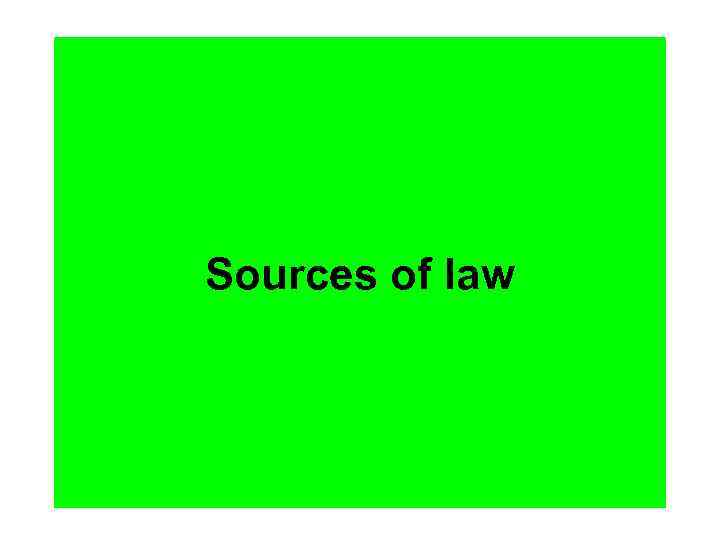 Sources of law 