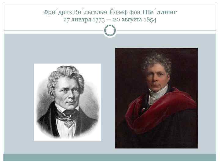 Фри дрих Ви льгельм Йозеф фон Ше ллинг 27 января 1775 — 20 августа