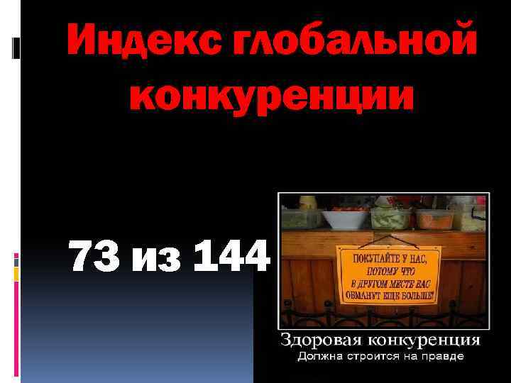 Индекс глобальной конкуренции 73 из 144 