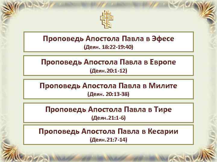 Проповедь Апостола Павла в Эфесе (Деян. 18: 22 -19: 40) Проповедь Апостола Павла в