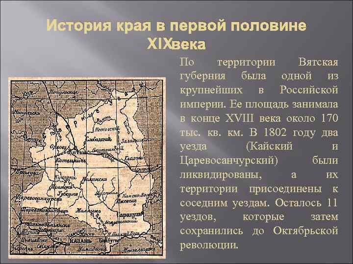 Карта вятской губернии 1910