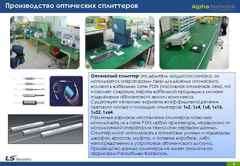 Производство оптических сплиттеров Оптический сплиттер это делитель мощности сигнала, он используется операторами связи для