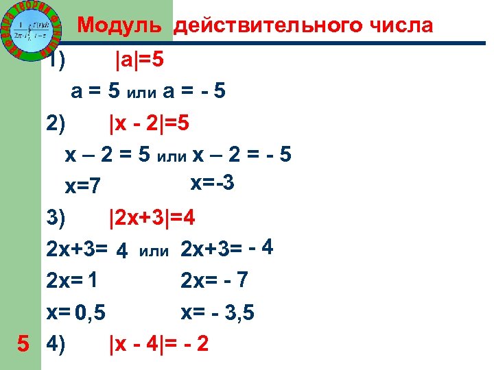 Картинка модуль числа