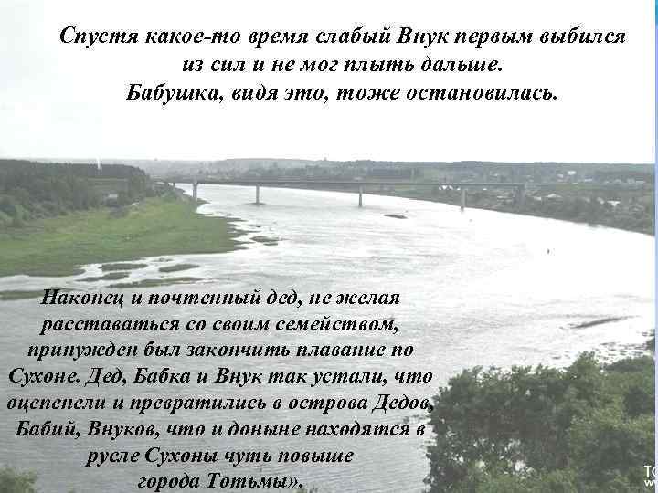 Спустя какое-то время слабый Внук первым выбился из сил и не мог плыть дальше.