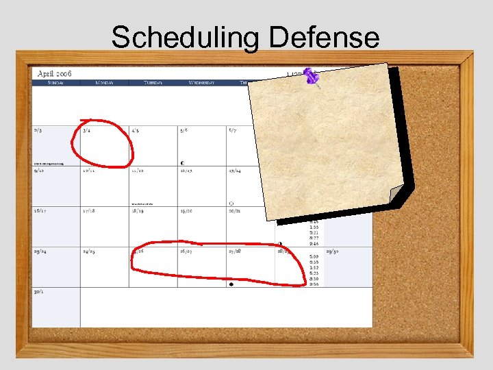 Scheduling Defense 