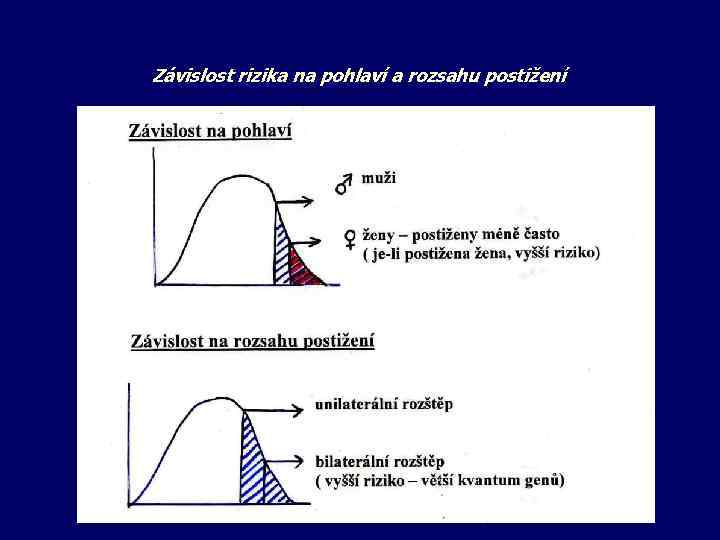Závislost rizika na pohlaví a rozsahu postižení 
