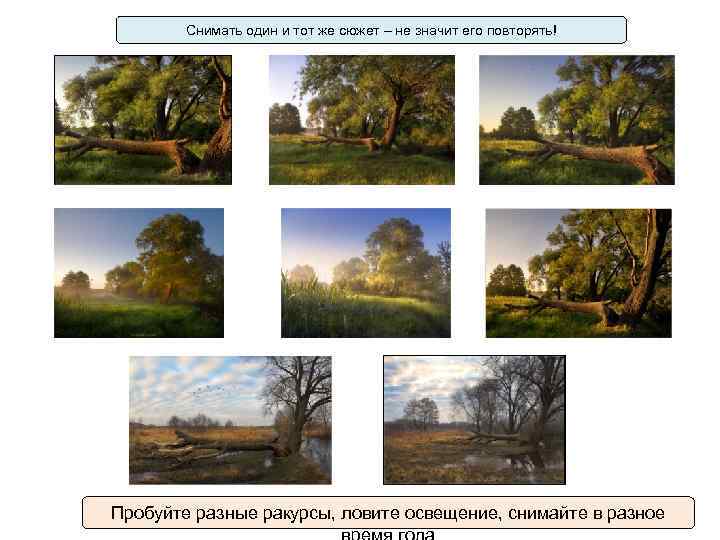 Снимать один и тот же сюжет – не значит его повторять! Пробуйте разные ракурсы,
