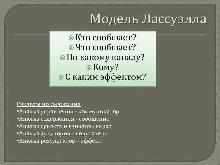 В схеме коммуникации г лассуэлла объект манипуляции является