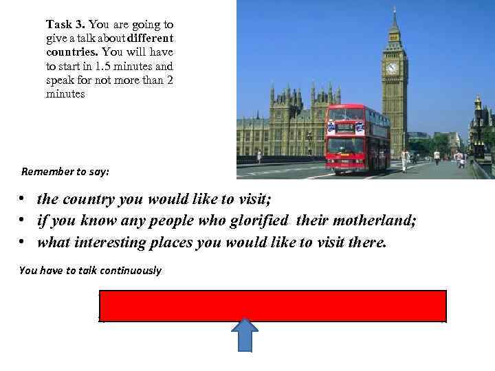 Task 3. You are going to give a talk about different countries. You will