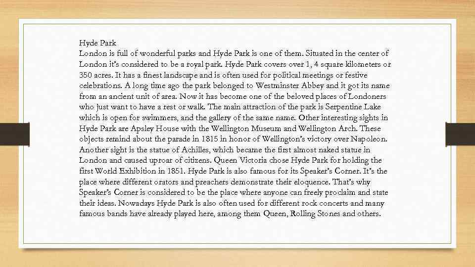 Hyde Park London is full of wonderful parks and Hyde Park is one of