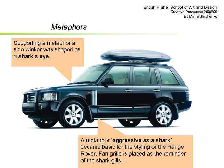 British Higher School of Art and Design Creative Processes 2008/09 By Maria Stashenko Metaphors
