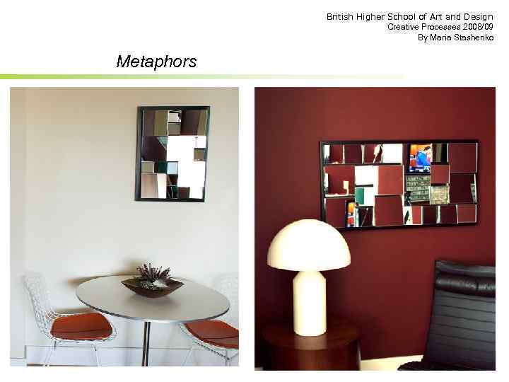 British Higher School of Art and Design Creative Processes 2008/09 By Maria Stashenko Metaphors