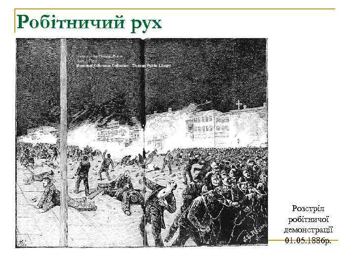 Робітничий рух Розстріл робітничої демонстрації 01. 05. 1886 р. 