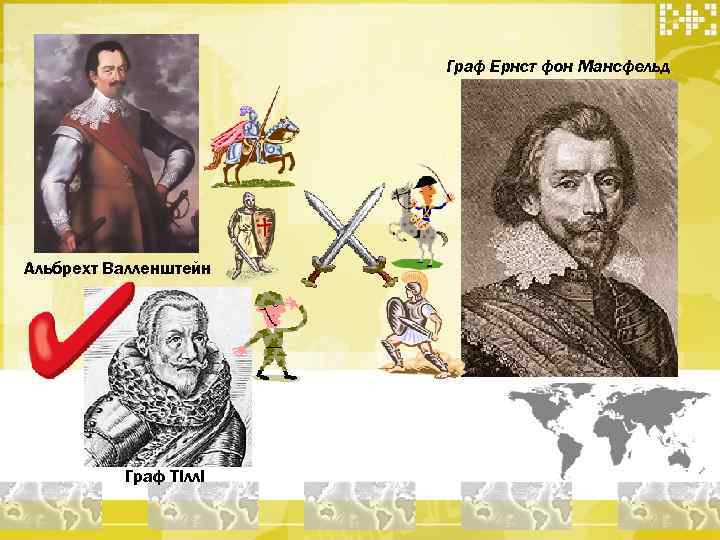 Граф Ернст фон Мансфельд Альбрехт Валленштейн Граф Тіллі 