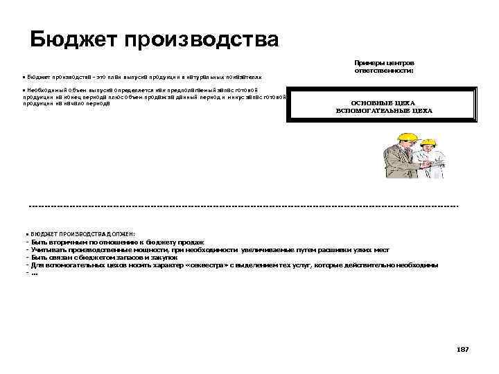 Бюджет производства • Бюджет производства - это план выпуска продукции в натуральных показателях •