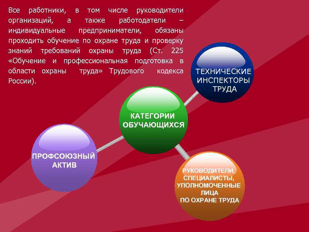 Все работники, в том числе руководители организаций, а также работодатели – индивидуальные предприниматели, обязаны