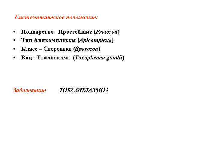 Систематика токсоплазмы. Токсоплазма систематическое положение. Систематика токсоплазмы гондии. Toxoplasma gondii систематическое положение. Систематическое положение простейших.