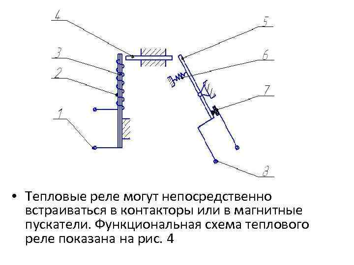  • Тепловые реле могут непосредственно встраиваться в контакторы или в магнитные пускатели. Функциональная