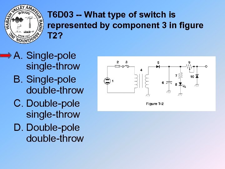 T 6 D 03 -- What type of switch is represented by component 3