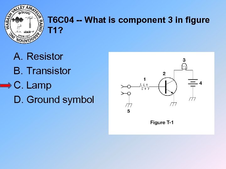 T 6 C 04 -- What is component 3 in figure T 1? A.