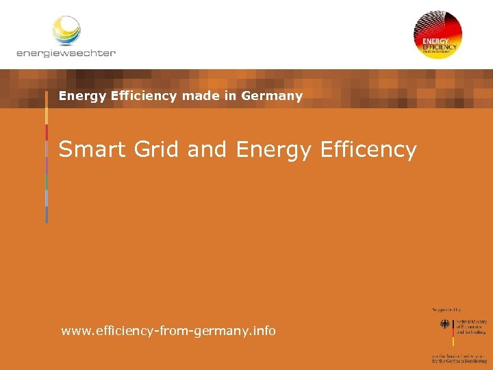 Energy Efficiency made in Germany Smart Grid and Energy Efficency www. efficiency-from-germany. info 