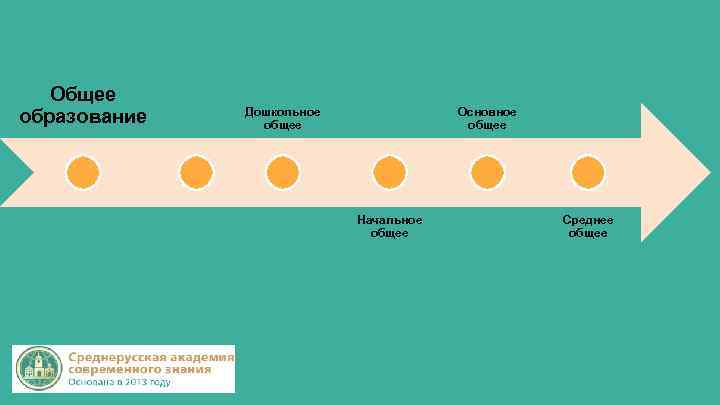 Общее образование Дошкольное общее Основное общее Начальное общее Среднее общее 