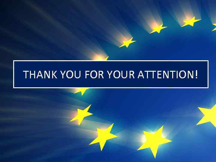 THANK YOU FOR YOUR ATTENTION! 