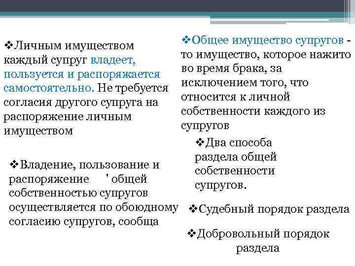 v. Личным имуществом каждый супруг владеет, пользуется и распоряжается самостоятельно. Не требуется согласия другого