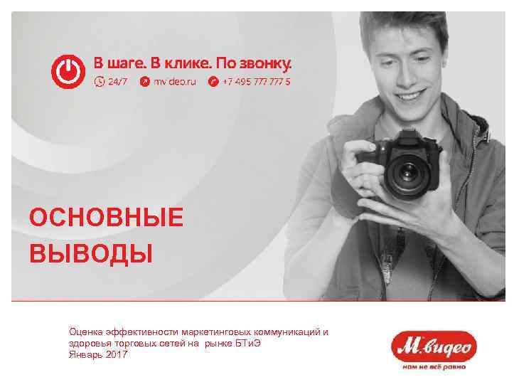 ОСНОВНЫЕ ВЫВОДЫ Оценка эффективности маркетинговых коммуникаций и здоровья торговых сетей на рынке БТи. Э