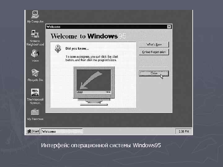 Интерфейс операционной системы Windows 95 