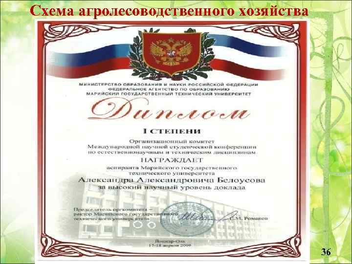 Схема агролесоводственного хозяйства 36 