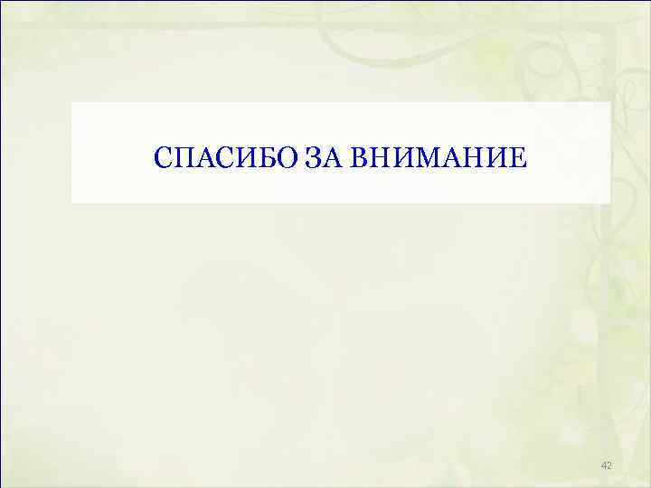 СПАСИБО ЗА ВНИМАНИЕ 42 