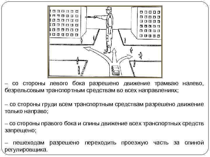 – со стороны левого бока разрешено движение трамваю налево, безрельсовым транспортным средствам во всех
