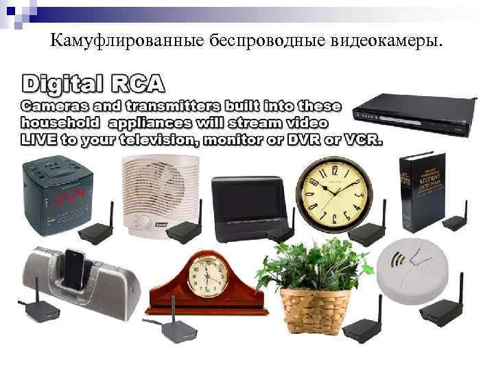 Камуфлированные беспроводные видеокамеры. 